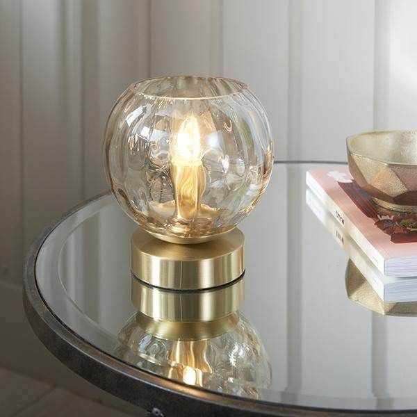 Amber Table Lamp - Brass