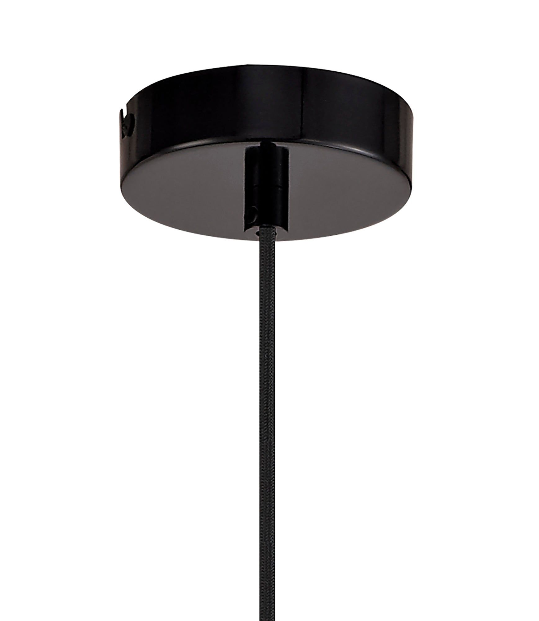 Equi Single Large Pendant, 1 Light Adjustable E27, Gloss Black/Gloss White