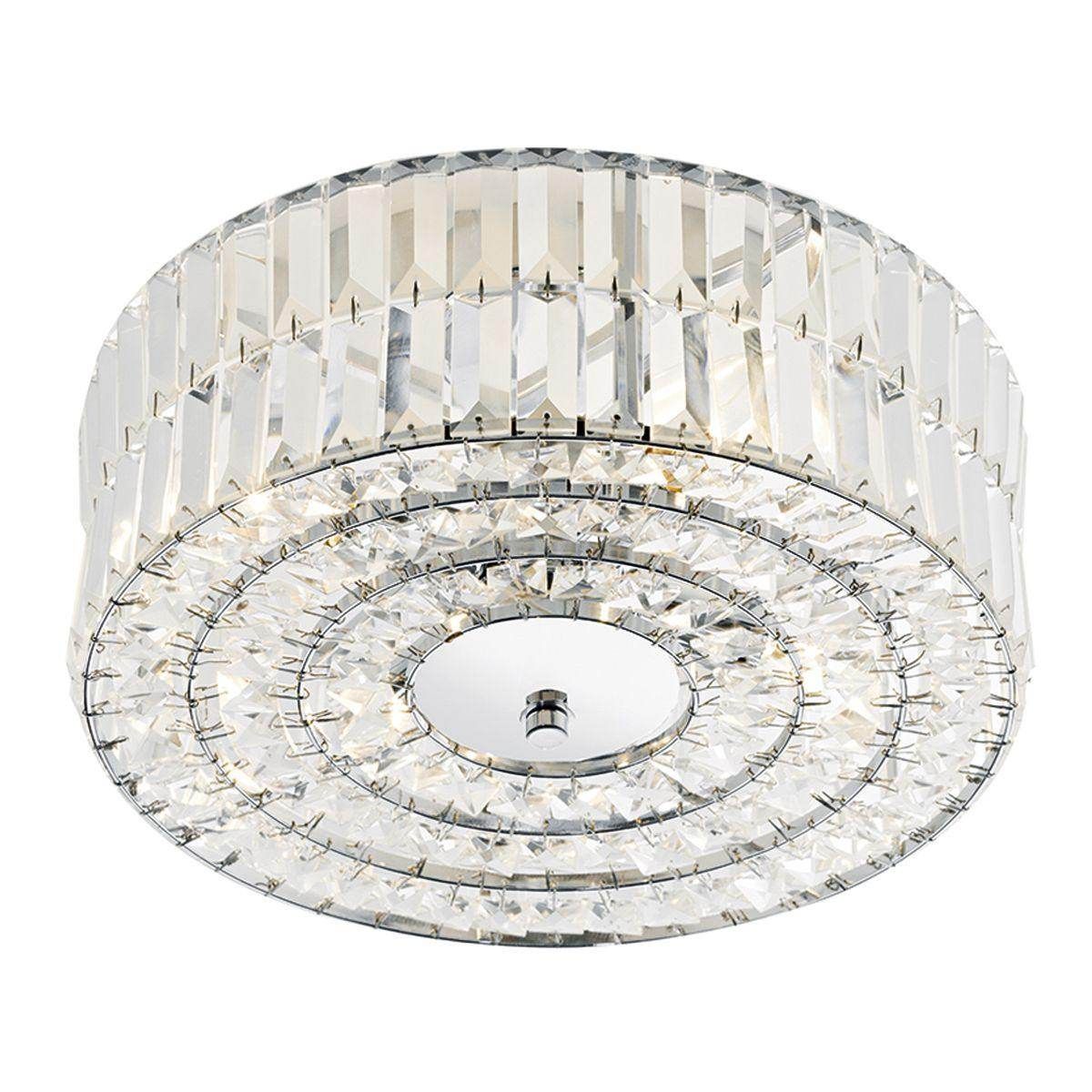 Dar Errol Crystal Semi Flush Fitting Polished Chrome - Cusack Lighting