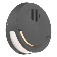 Dar Euba Outdoor Wall Light Grey C/W Speaker LED IP44 - Cusack Lighting