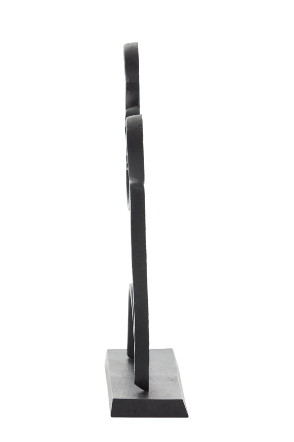 Face Large Ornament on Base - Matt Black Finish