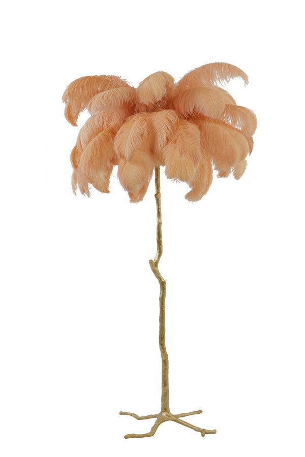 Feather Floor Lamp - Gold & Peach Finish