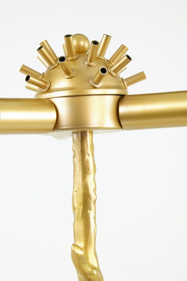 Feather Floor Lamp - Gold & Peach Finish