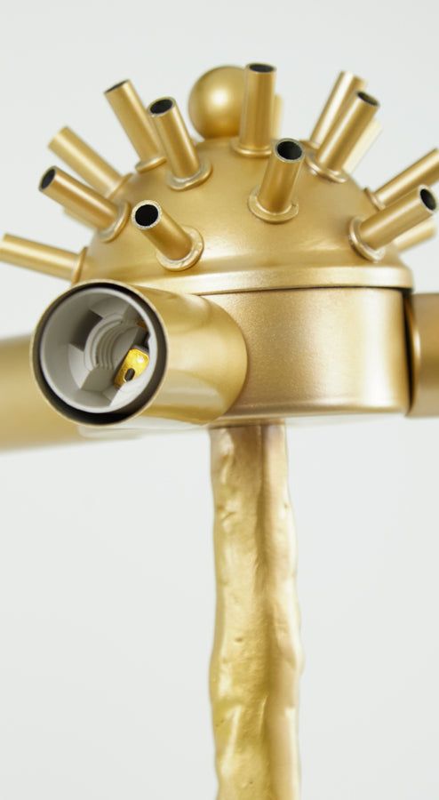 Feather Floor Lamp - Gold & Peach Finish