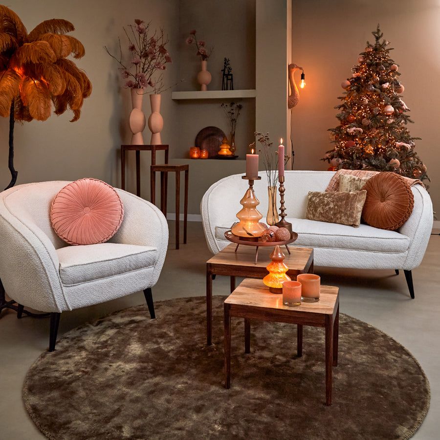 Feather Floor Lamp - Black & Caramel Finish