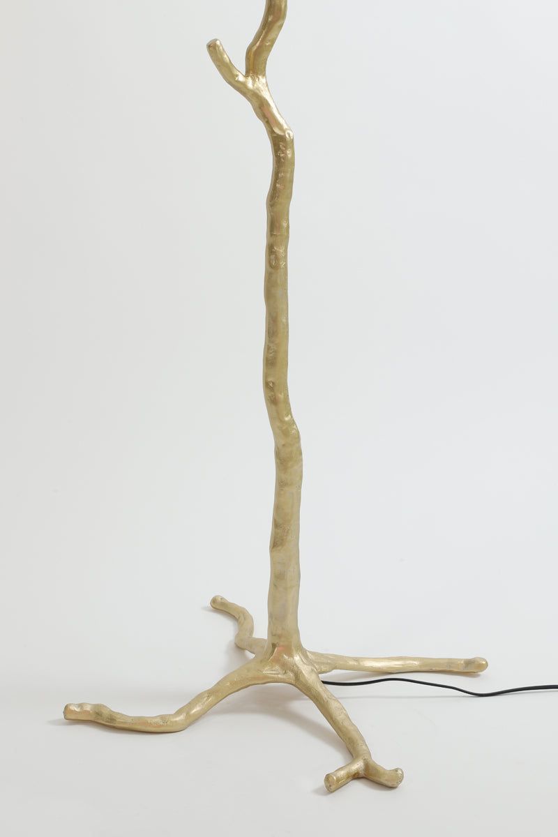 Feather Floor Lamp - Gold & White Finish