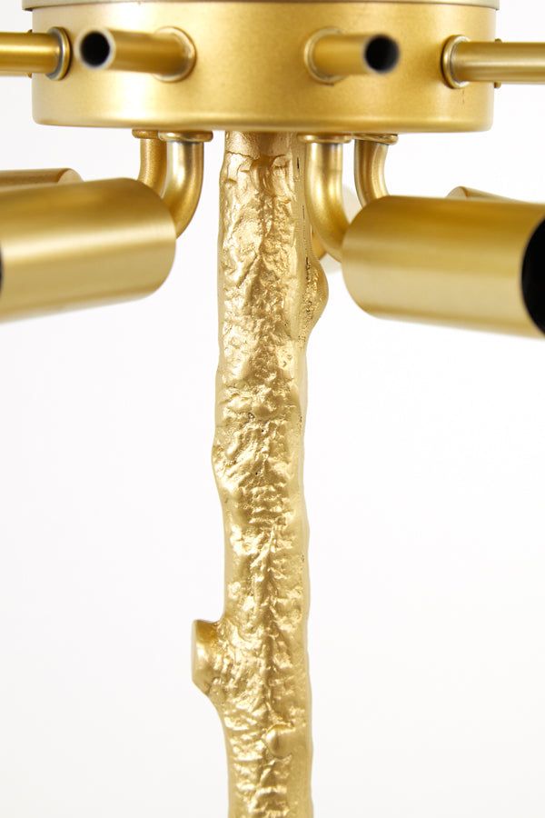 Feather Floor Lamp - Gold & White Finish