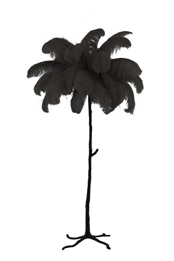 Feather Floor Lamp - Black & Black Finish