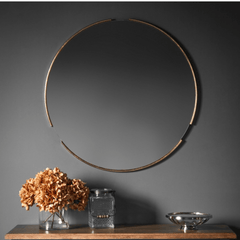 Fitzroy Round Mirror Gold W80 x H80cm - Cusack Lighting