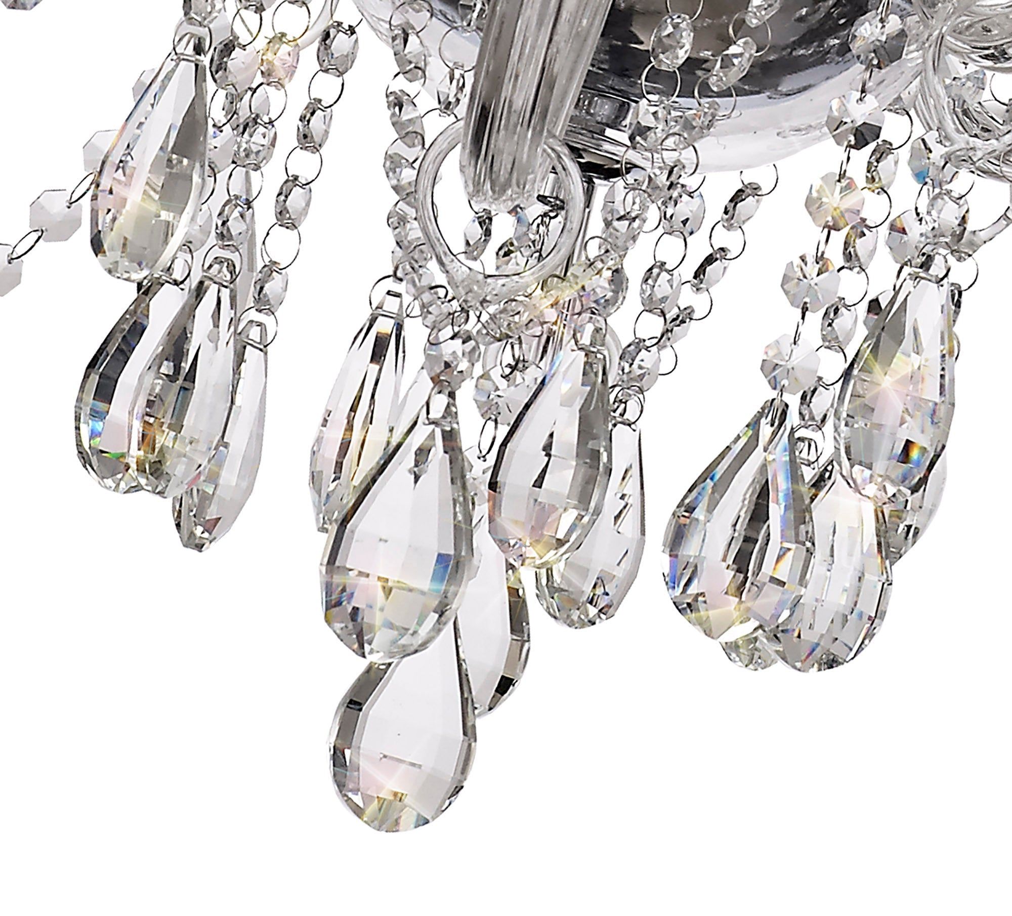 Floral Chandelier Pendant, 12/29 Light E14, Polished Chrome/Clear Glass/Crystal,