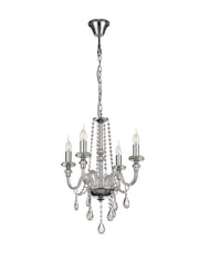 Floral Chandelier Pendant, 4/6/8 Light E14, Polished Chrome/Clear Glass/Crystal