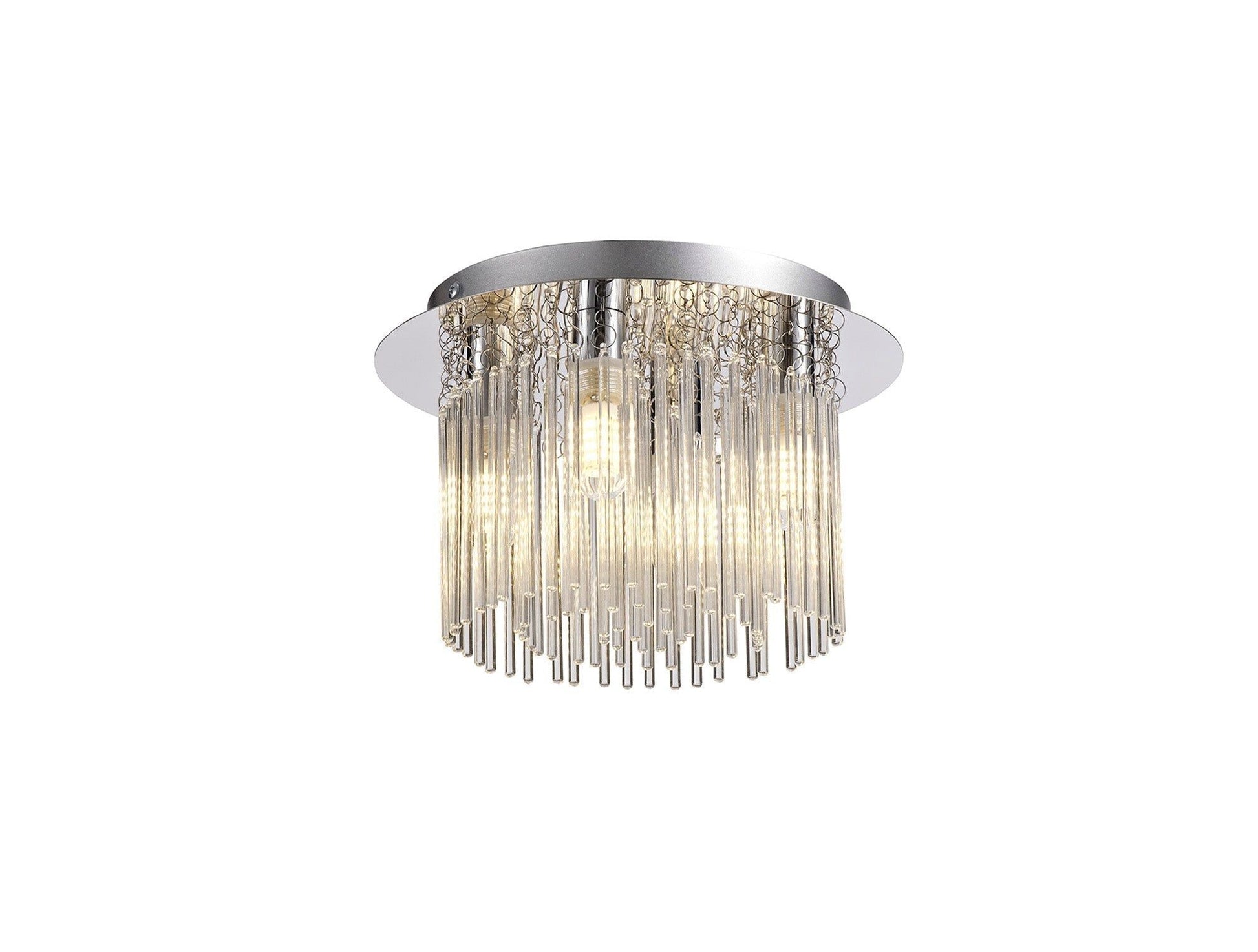 Floria Ceiling Light, 4 x G9, IP44, Polished Chrome & Clear Glass