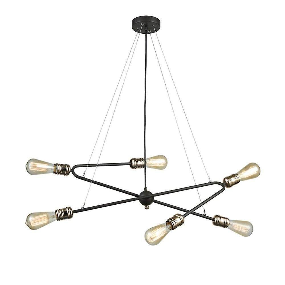 Crypto Six Light Modern Dark Ironwork Pendant