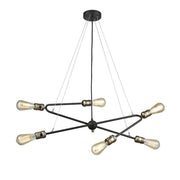 Crypto Six Light Modern Dark Ironwork Pendant
