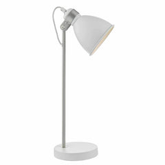 Frederick Task Lamp White & Satin Chrome - Cusack Lighting