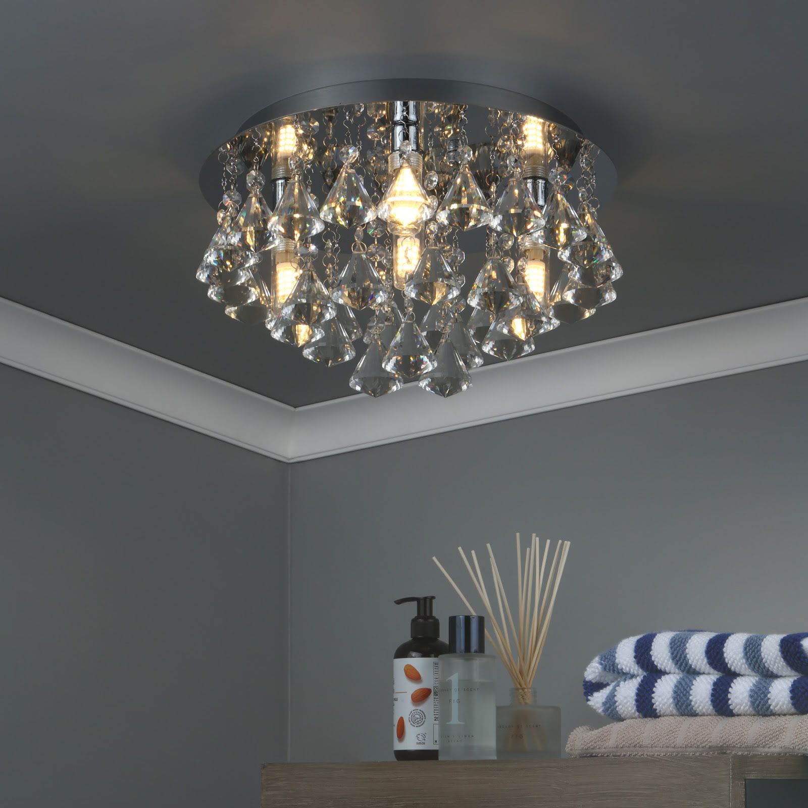 Fringe Bathroom 4 Light Flush Polished Chrome IP44