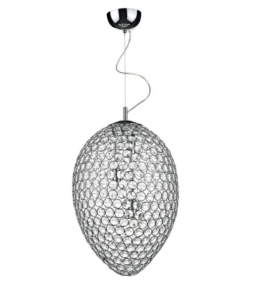 Frost 3/5 Light Pendant Polished Chrome and Clear Faceted Crystal