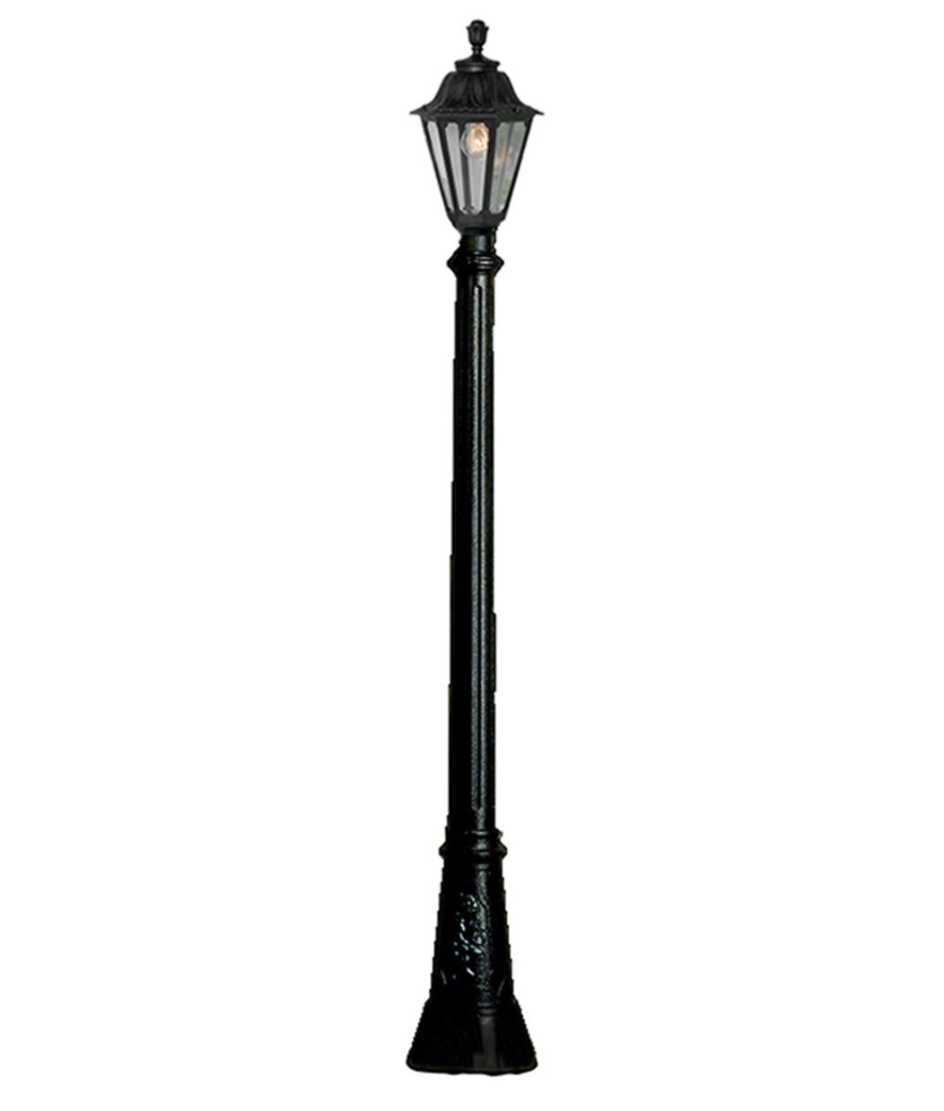 FUMAGALLI Artu'/Rut Black Clear E27 Medium Height Single Post Light Garden Lights - Cusack Lighting