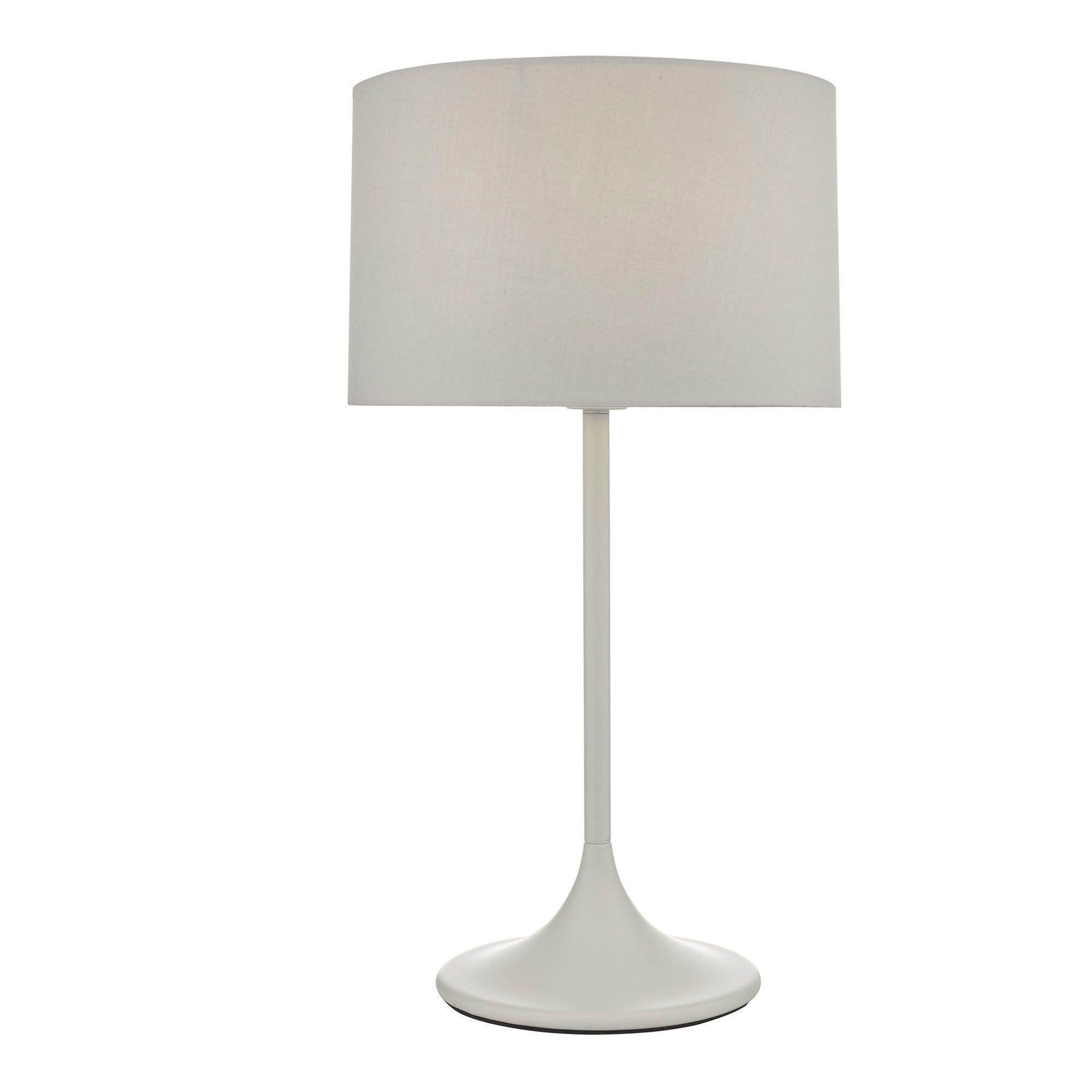 Dar Funchal Table Lamp Grey With Shade - Cusack Lighting