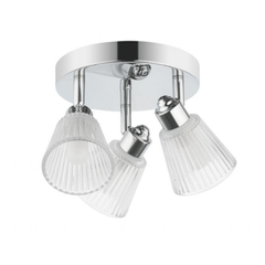 Magnalux | Gatsby 3 Light Bathroom Ceiling Light Polished Chrome/Satin Brass,IP44 - Cusack Lighting