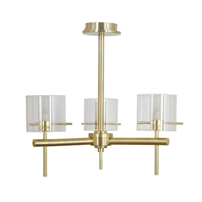  Gene Cyclinder Ceiling Light in Satin Brass Finish