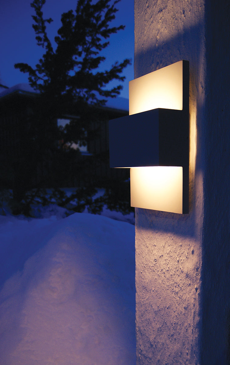Geneve 1 Light Wall Light with PIR/ Without PIR - Aluminium/Graphite Finish - Cusack Lighting