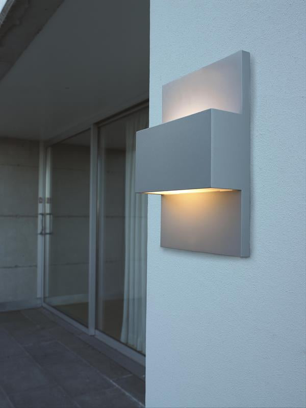 Geneve 1 Light Wall Light with PIR/ Without PIR - Aluminium/Graphite Finish - Cusack Lighting