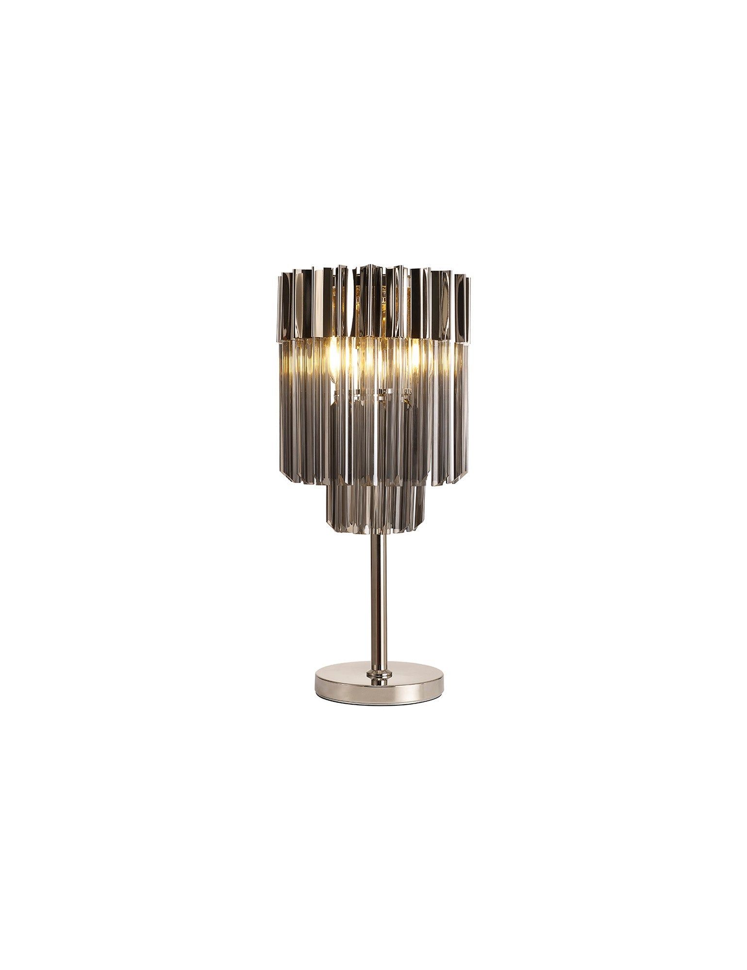 Georgia 3lt Table Lamp, Matt Black/Brass/Polished Nickel - Cusack Lighting