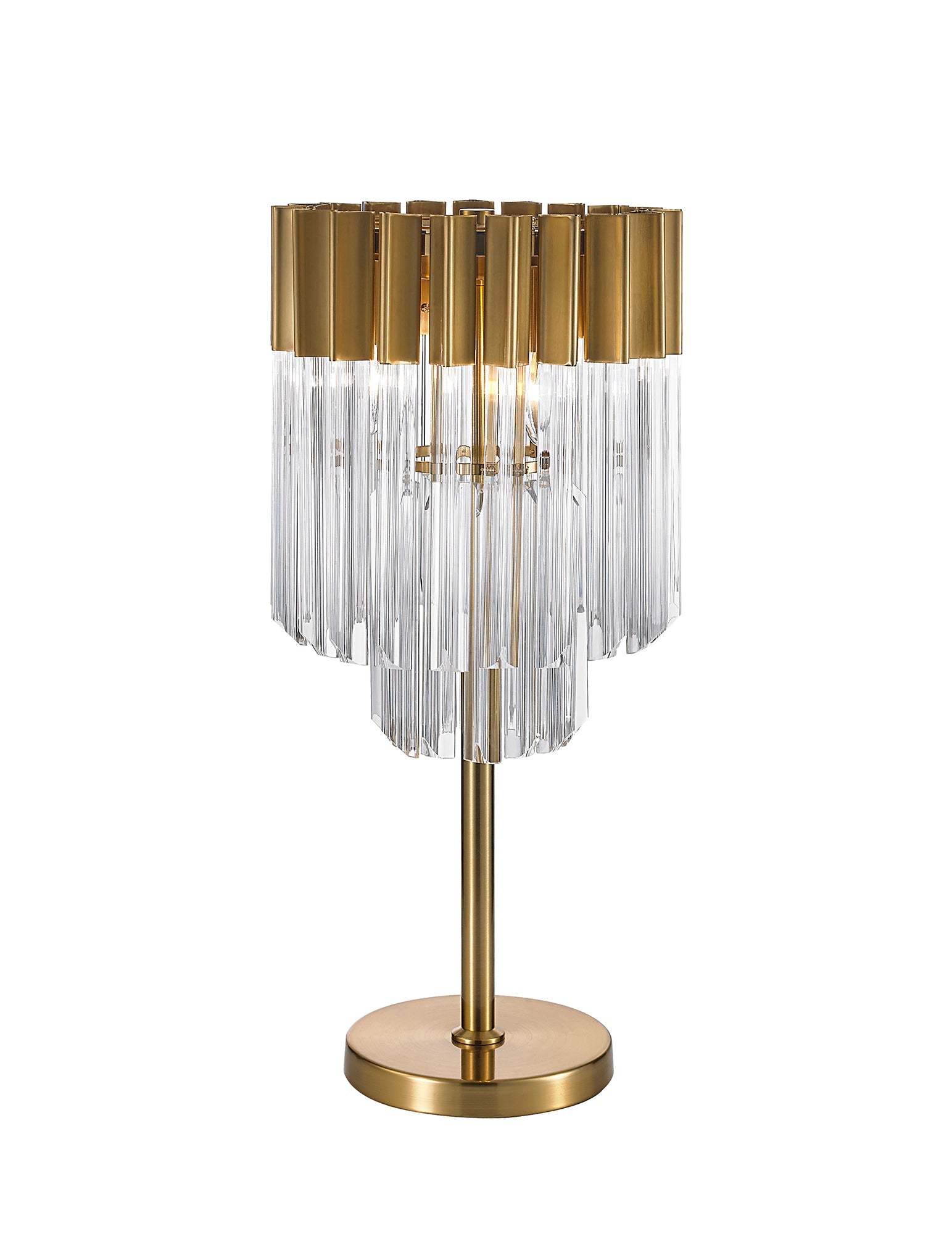 Georgia 3lt Table Lamp, Matt Black/Brass/Polished Nickel - Cusack Lighting