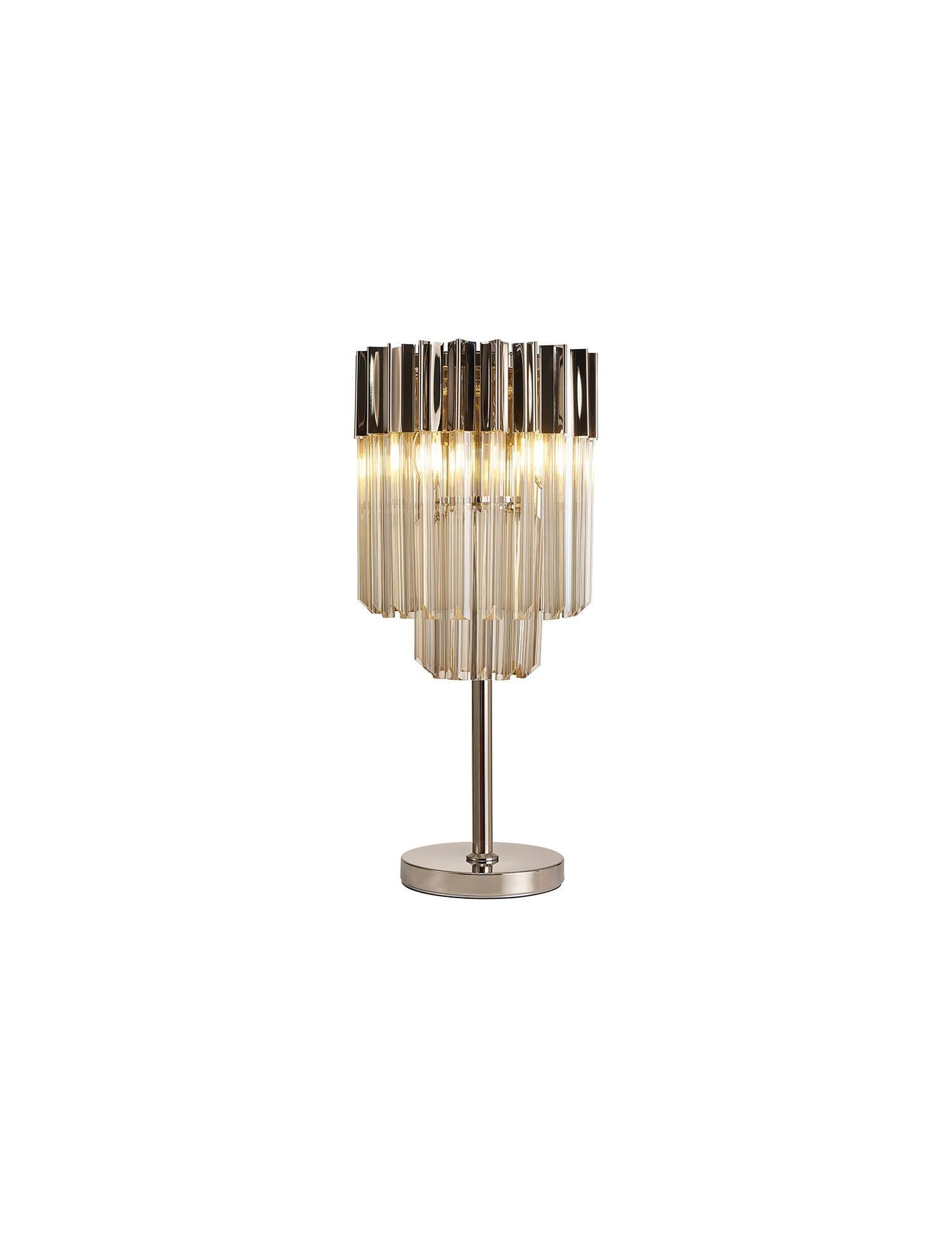 Georgia 3lt Table Lamp, Matt Black/Brass/Polished Nickel - Cusack Lighting