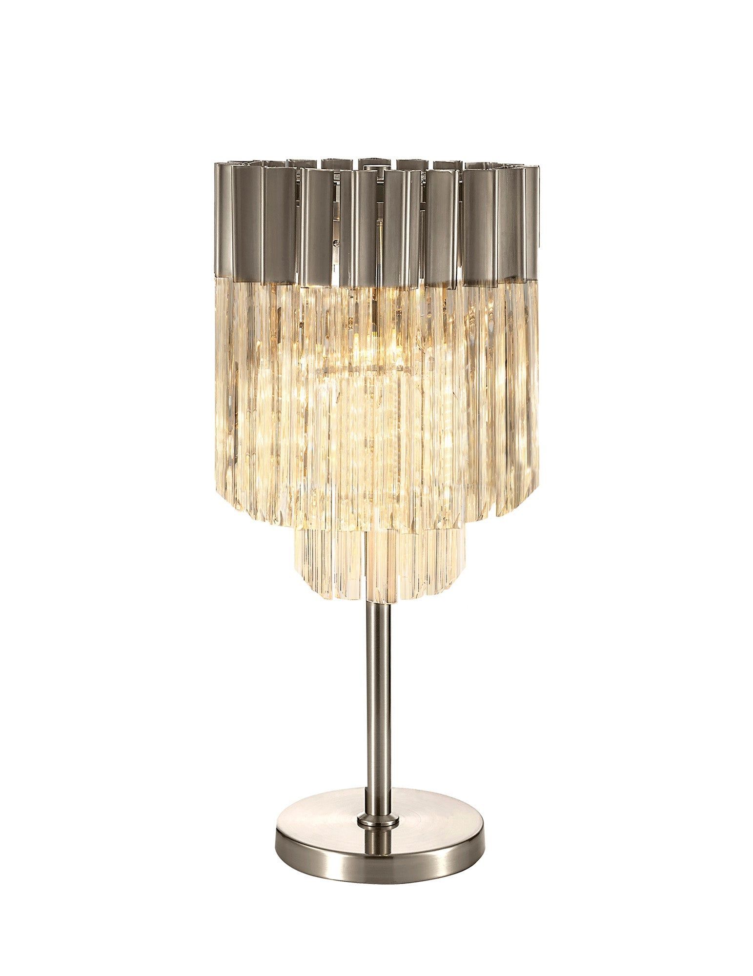 Georgia 3lt Table Lamp, Matt Black/Brass/Polished Nickel - Cusack Lighting