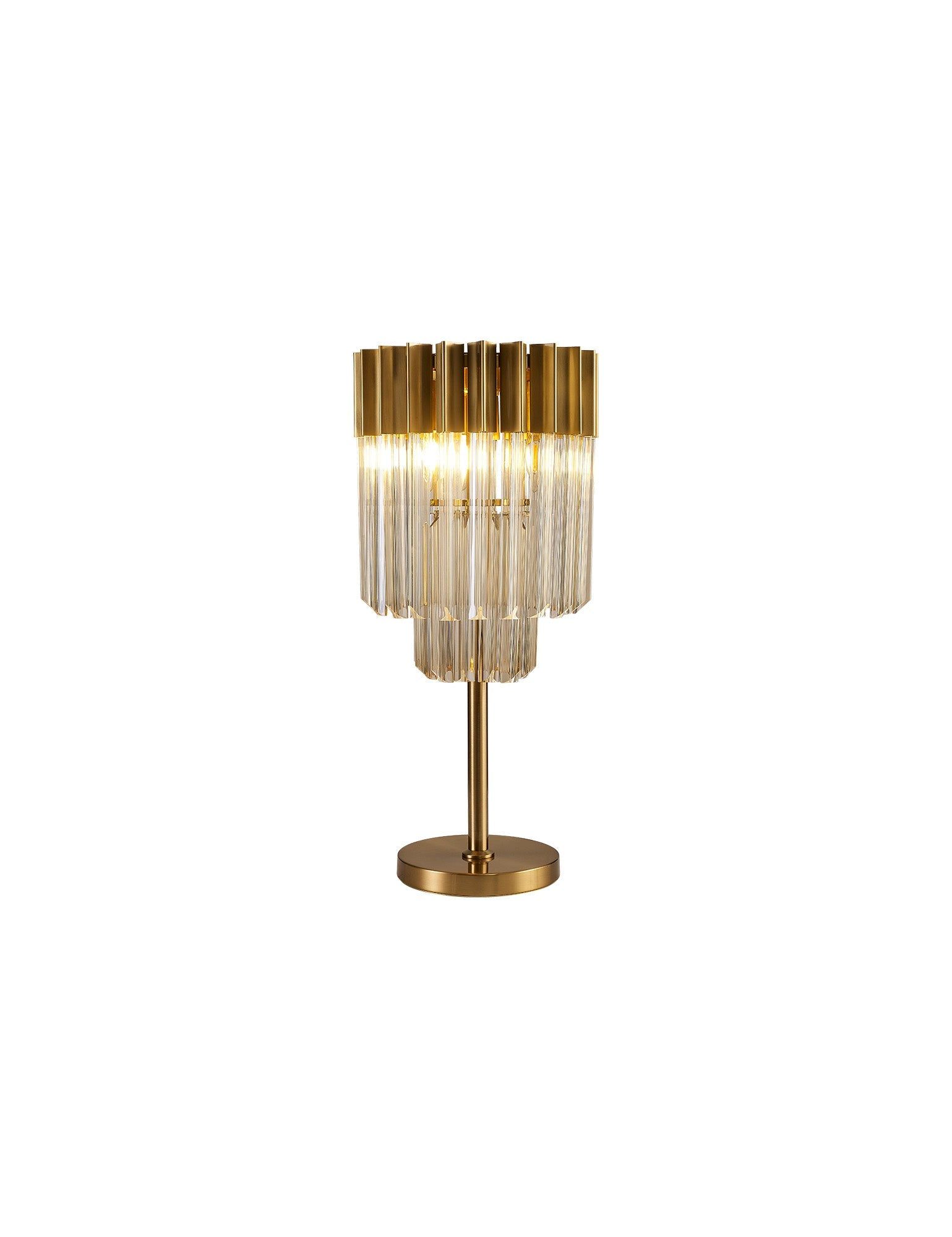 Georgia 3lt Table Lamp, Matt Black/Brass/Polished Nickel - Cusack Lighting