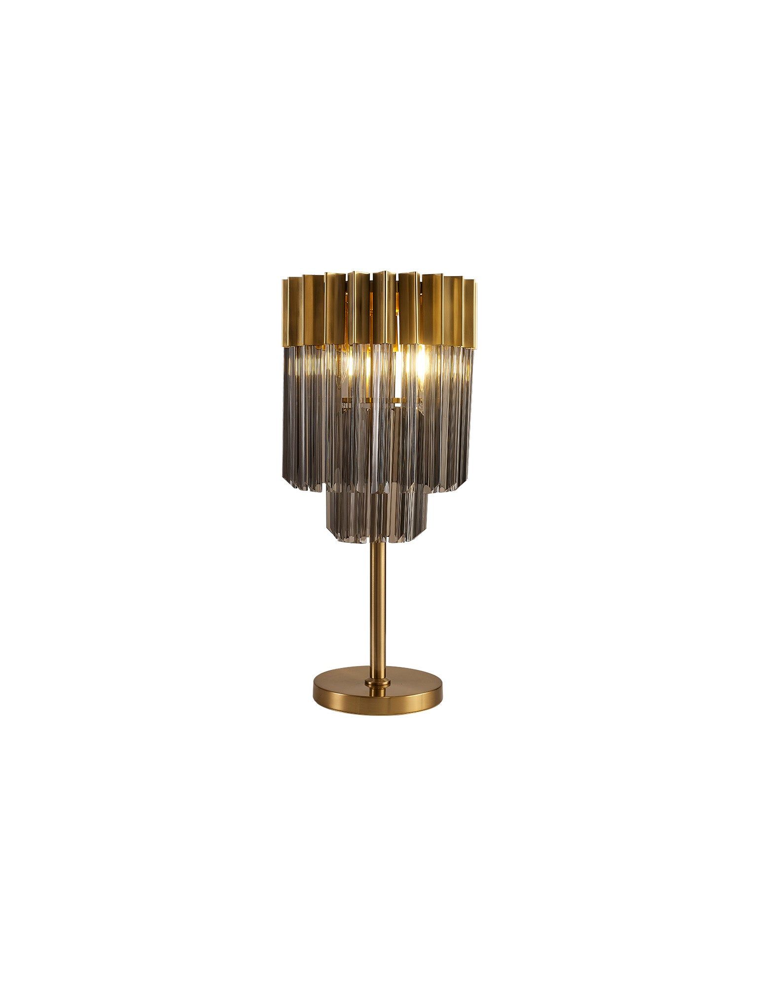 Georgia 3lt Table Lamp, Matt Black/Brass/Polished Nickel - Cusack Lighting
