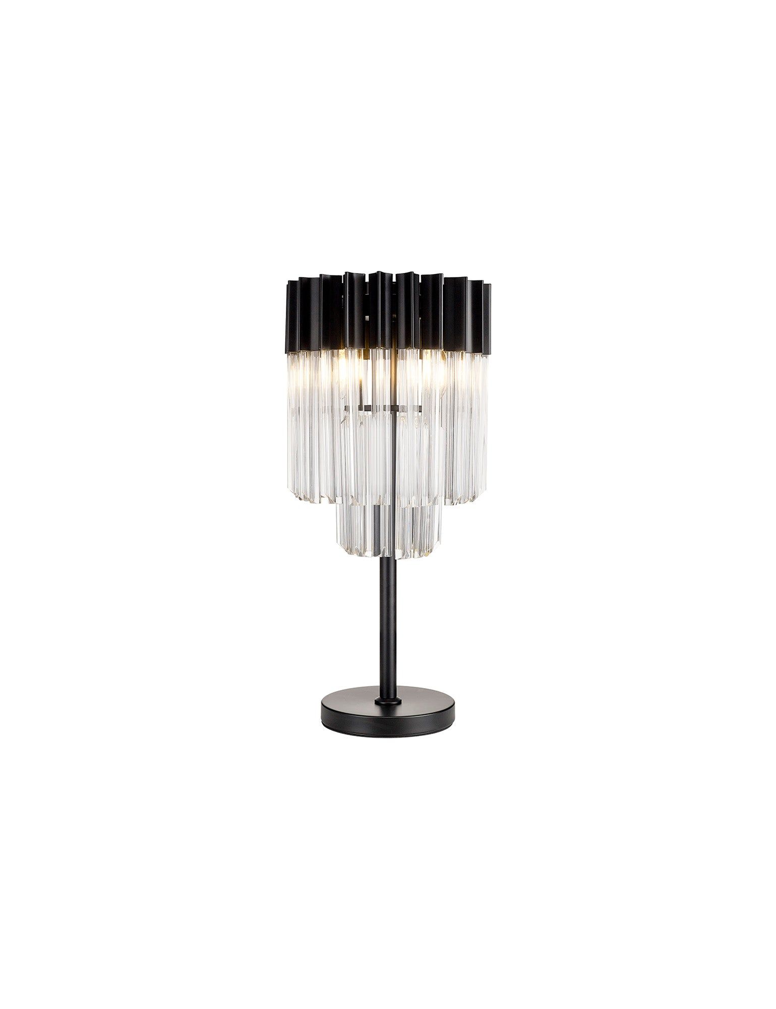 Georgia 3lt Table Lamp, Matt Black/Brass/Polished Nickel - Cusack Lighting