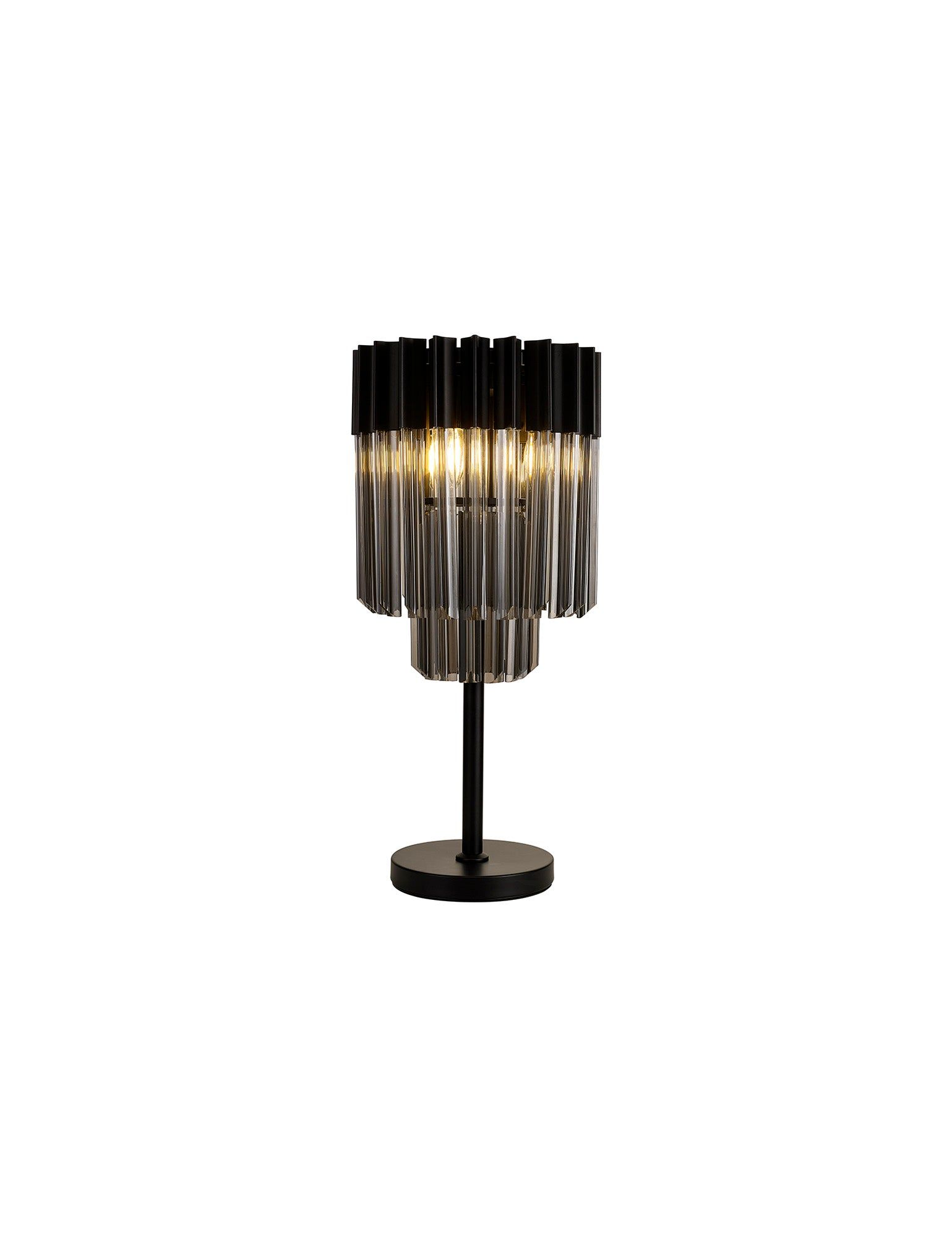 Georgia 3lt Table Lamp, Matt Black/Brass/Polished Nickel - Cusack Lighting