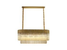 Georgia Kitchen Table/Island Rectangle 7/5lt Pendant, Matt Black/Brass/Polished Nickel - Cusack Lighting
