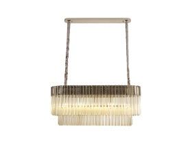 Georgia Kitchen Table/Island Rectangle 7/5lt Pendant, Matt Black/Brass/Polished Nickel - Cusack Lighting
