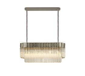 Georgia Kitchen Table/Island Rectangle 7/5lt Pendant, Matt Black/Brass/Polished Nickel - Cusack Lighting
