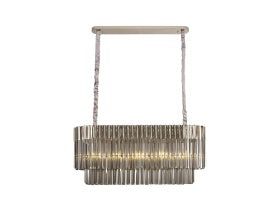 Georgia Kitchen Table/Island Rectangle 7/5lt Pendant, Matt Black/Brass/Polished Nickel - Cusack Lighting