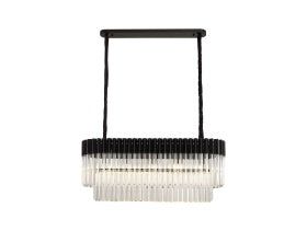 Georgia Kitchen Table/Island Rectangle 7/5lt Pendant, Matt Black/Brass/Polished Nickel - Cusack Lighting