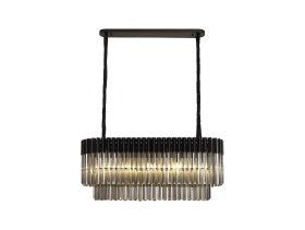 Georgia Kitchen Table/Island Rectangle 7/5lt Pendant, Matt Black/Brass/Polished Nickel - Cusack Lighting