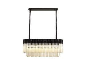 Georgia Kitchen Table/Island Rectangle 7/5lt Pendant, Matt Black/Brass/Polished Nickel - Cusack Lighting