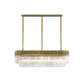 Georgia Kitchen Table/Island Rectangle 7/5lt Pendant, Matt Black/Brass/Polished Nickel - Cusack Lighting