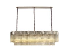 Georgia Kitchen Table/Island Rectangle 7/5lt Pendant, Matt Black/Brass/Polished Nickel - Cusack Lighting