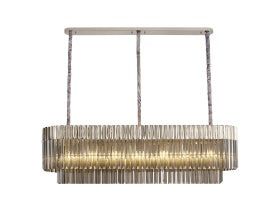 Georgia Kitchen Table/Island Rectangle 7/5lt Pendant, Matt Black/Brass/Polished Nickel - Cusack Lighting