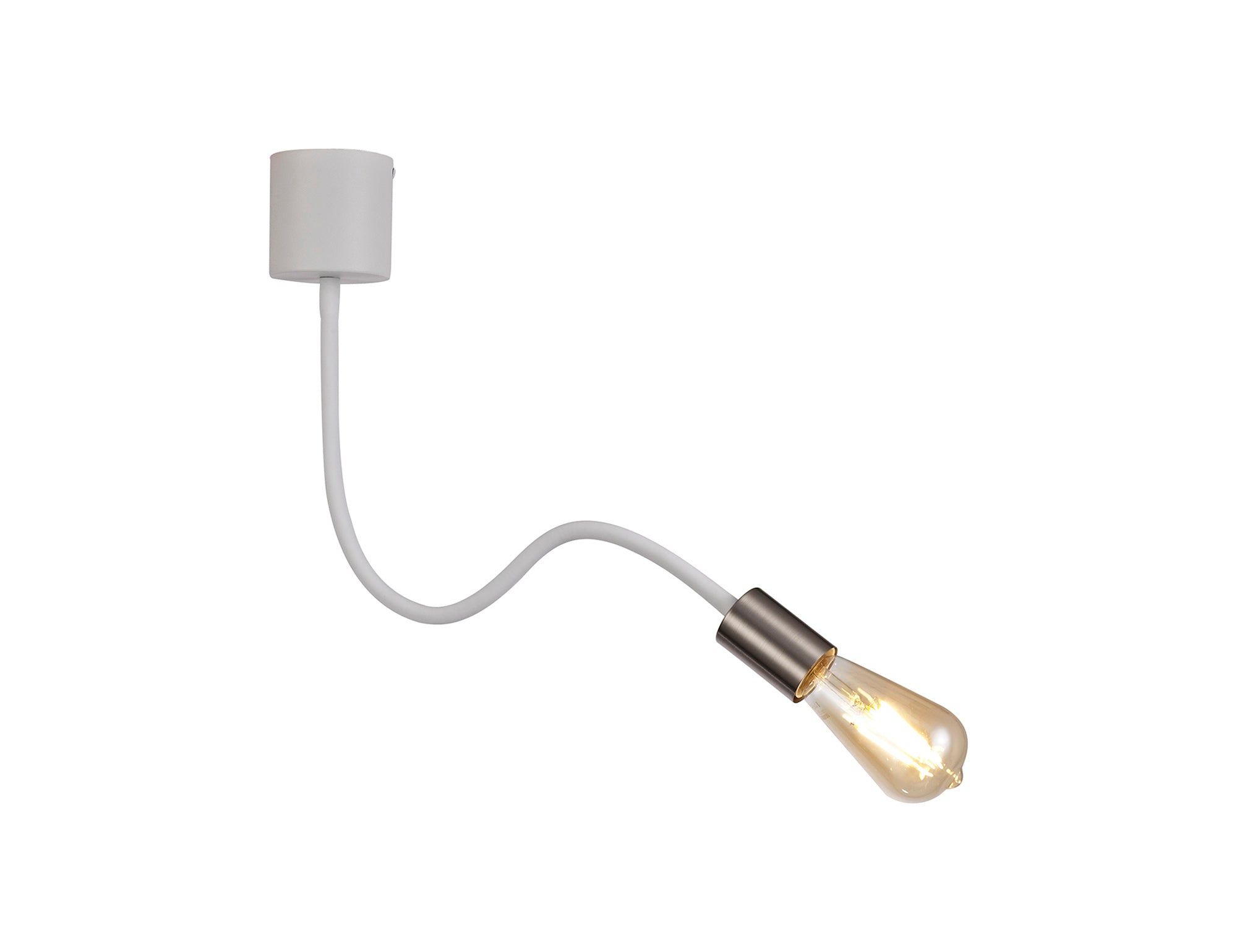 Gied Flexible Ceiling 1 Light E27 Satin White/Satin Nickel & Satin Black /Satin Nickel