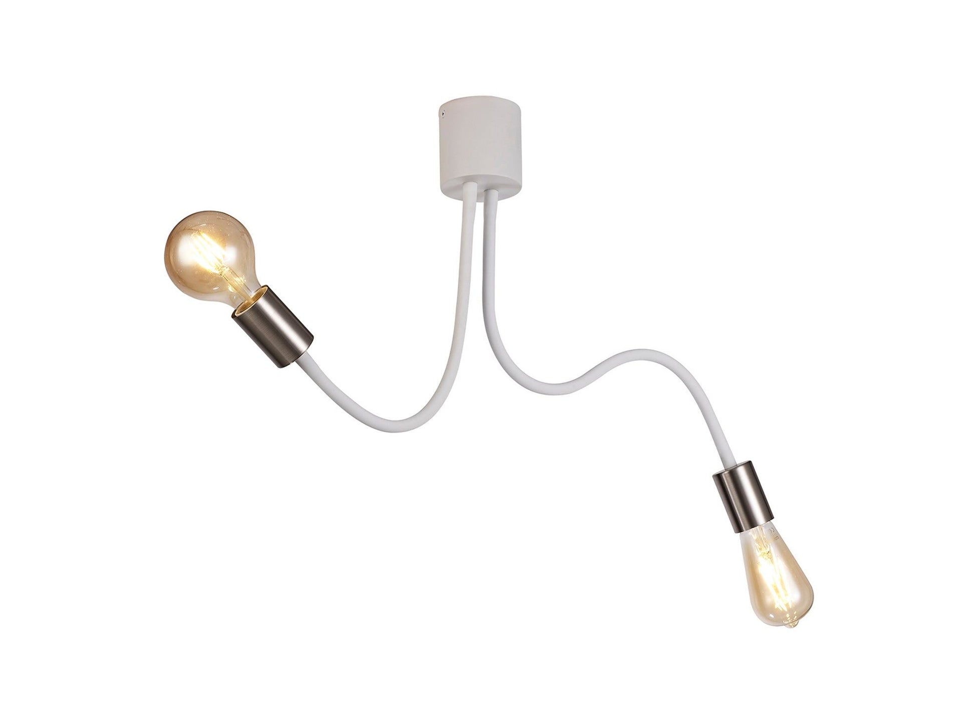 Gied Flexible Ceiling 1 Light E27 Satin White/Satin Nickel & Satin Black /Satin Nickel