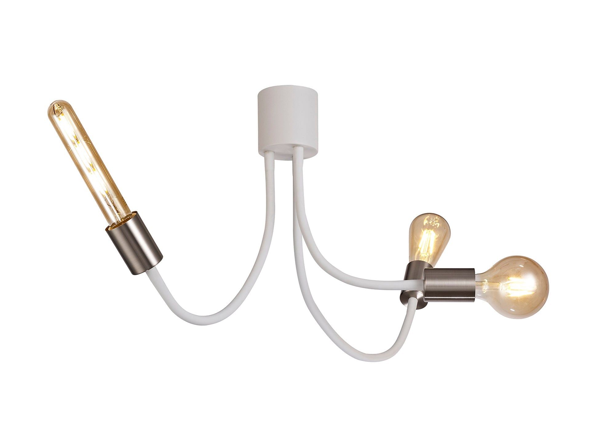 Gied Flexible Ceiling 1 Light E27 Satin White/Satin Nickel & Satin Black /Satin Nickel