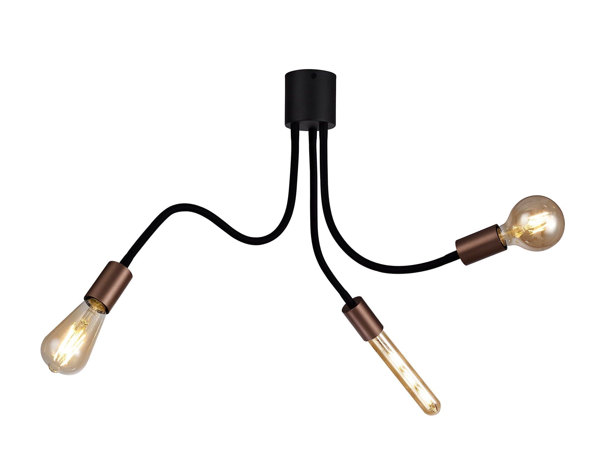 Gied Flexible Ceiling 1 Light E27 Satin White/Satin Nickel & Satin Black /Satin Nickel