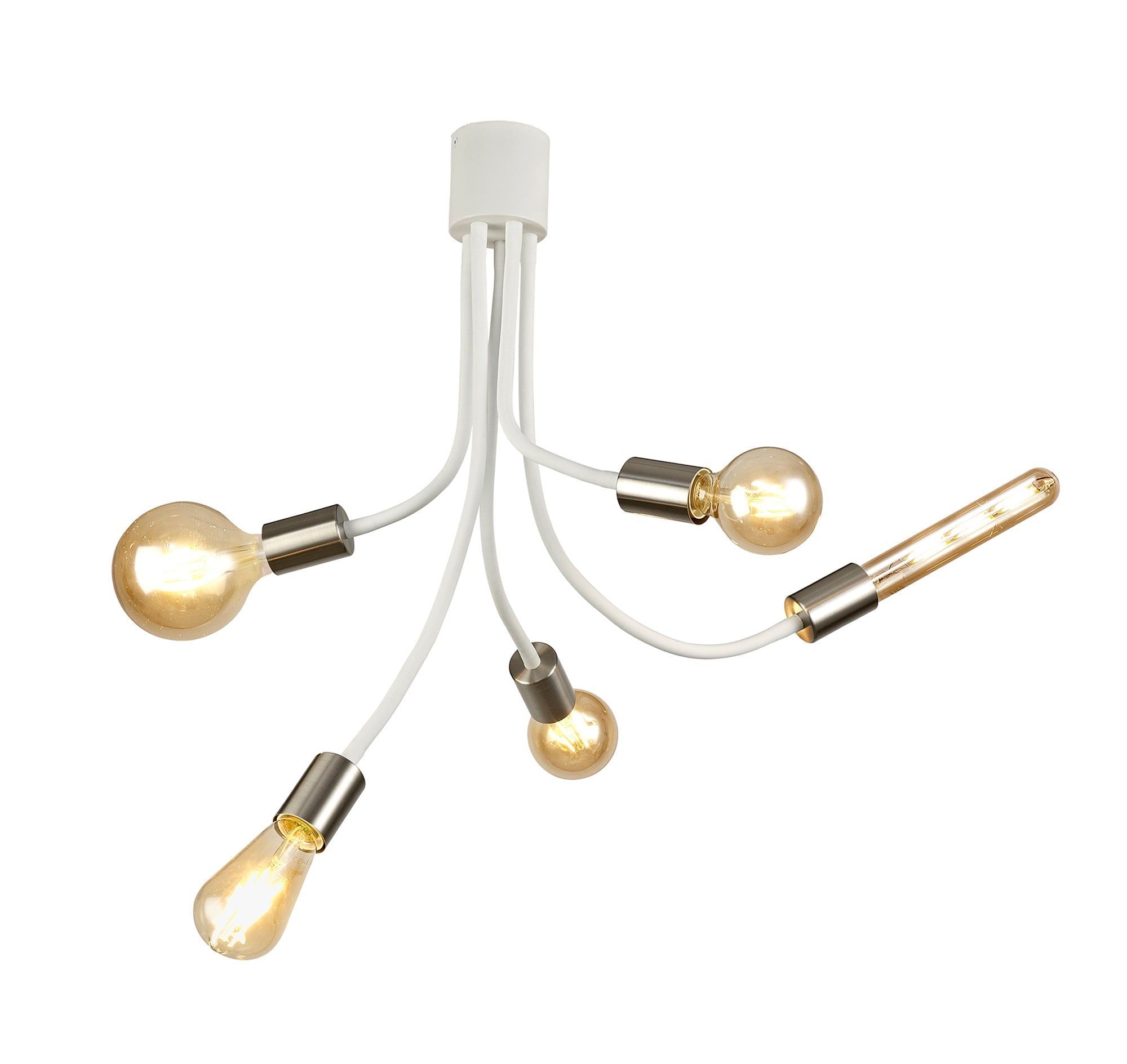 Gied Flexible Ceiling 1 Light E27 Satin White/Satin Nickel & Satin Black /Satin Nickel